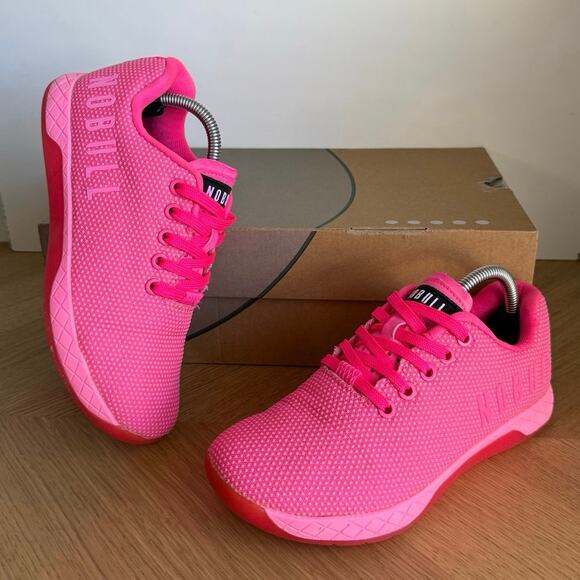 NOBULL Shoes - NOBULL Women's Outwork in Neon Pink Training Sneakers  - Men 4.5- W 6